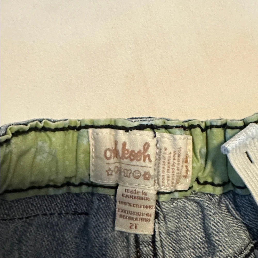 OshKosh B'gosh Blue Denim Kids Jeans with Floral Embroidery
